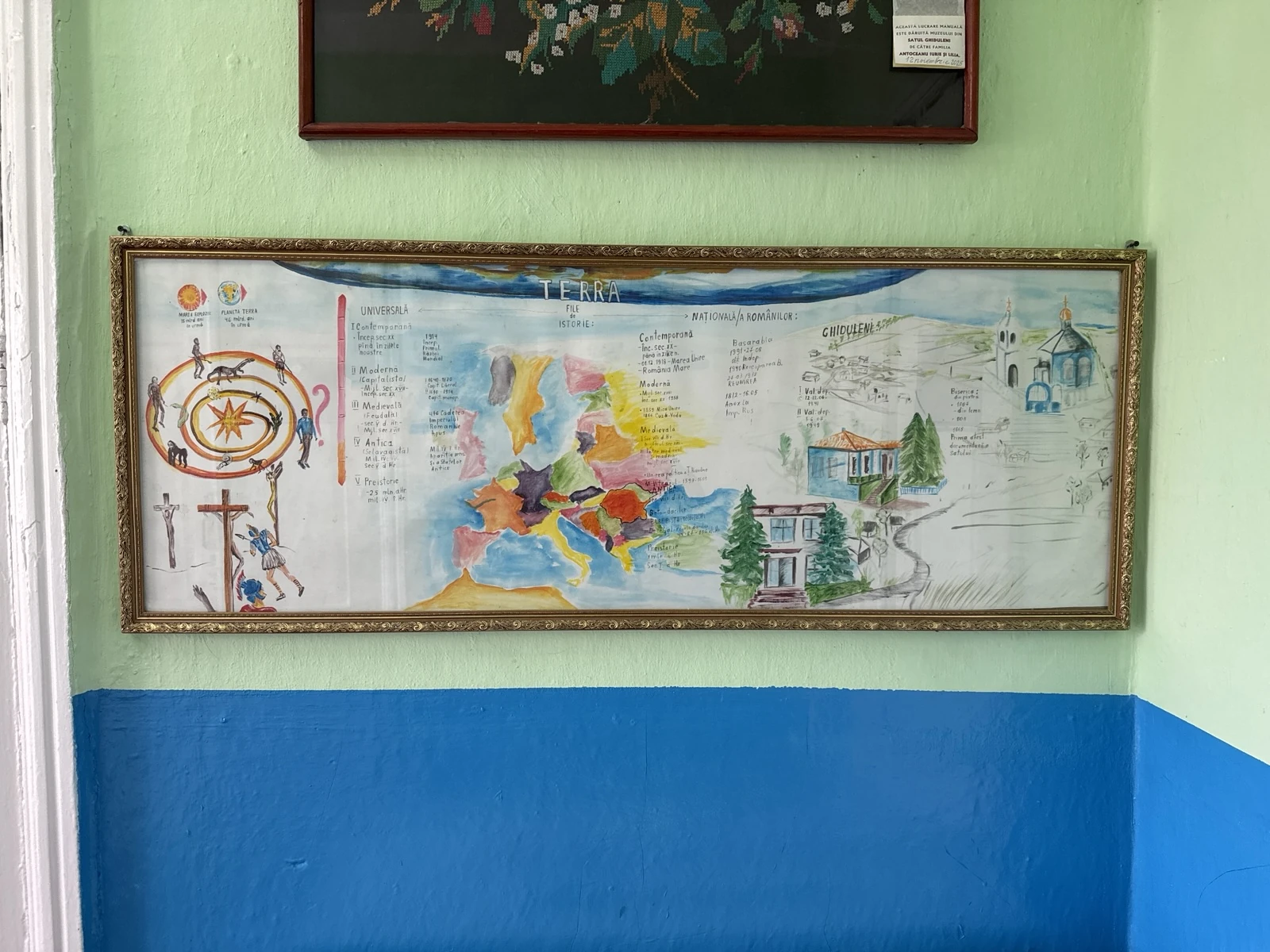 Hartă istorică pictată a localității